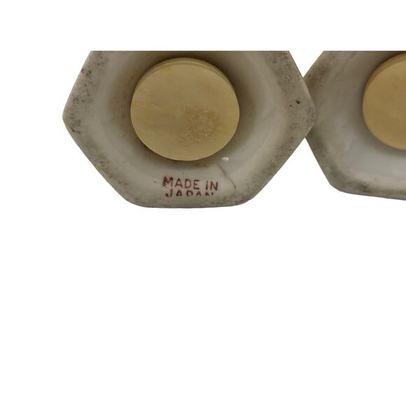 Japan Lusterware Salt & Pepper Shakers Handpainted Gilded Ornate Set Vintage - Picture 8 of 10